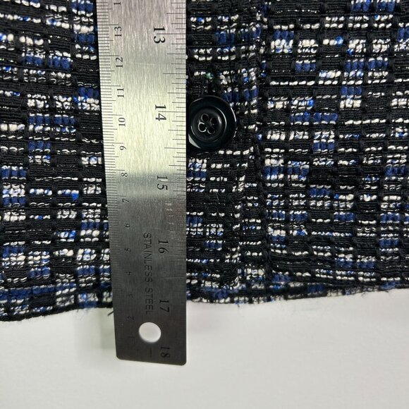 Tweed Mini Skirt Button Front Black White Blue Career Party Casual - Picture 7 of 7